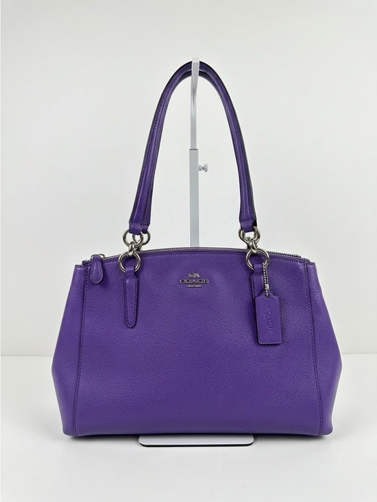 Coach Handbags - Coach Purple Crossgrain Leather Small Christie Carryall Satchel Bag. F36637